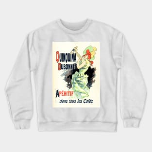 QUINQUINA DUBONNET Liqueur Aperitif Lithograph Advertisement Jules Cheret Crewneck Sweatshirt